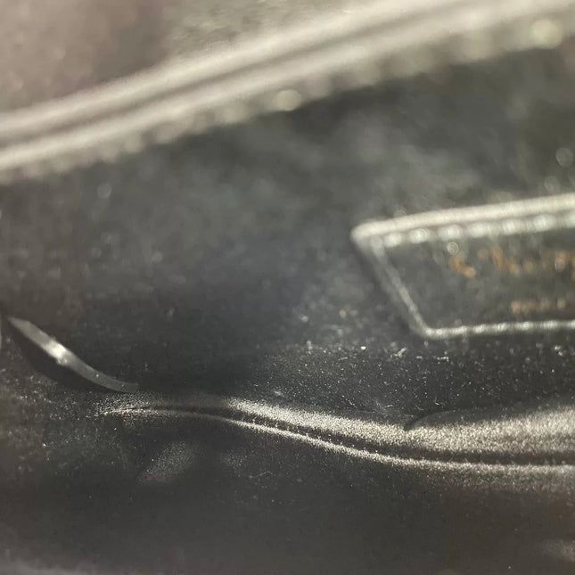Dior Saddle Mini Silk Handbag Black with crystals