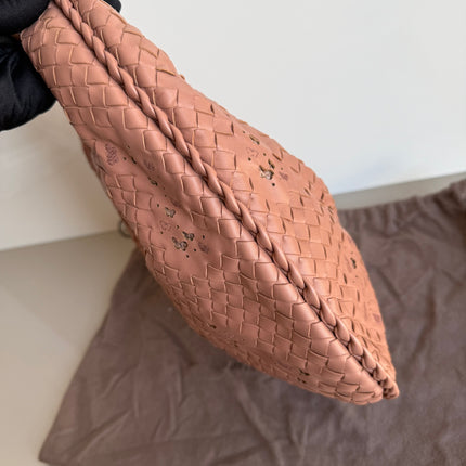 Bottega Veneta Hobo Bag Leather Beige Small 40cm Butterfly Cutout