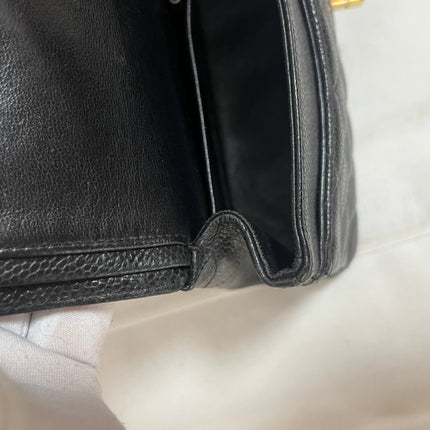 Chanel Classic Flap Medium Black Caviar Leather with 24k Gold Hardware, 2008
