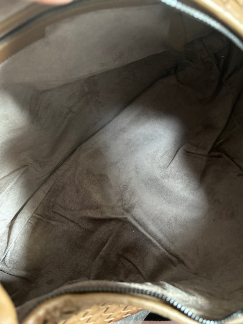 Bottega Veneta Belly Hobo Intreccio Leather Two-tone Brown Large 50cm