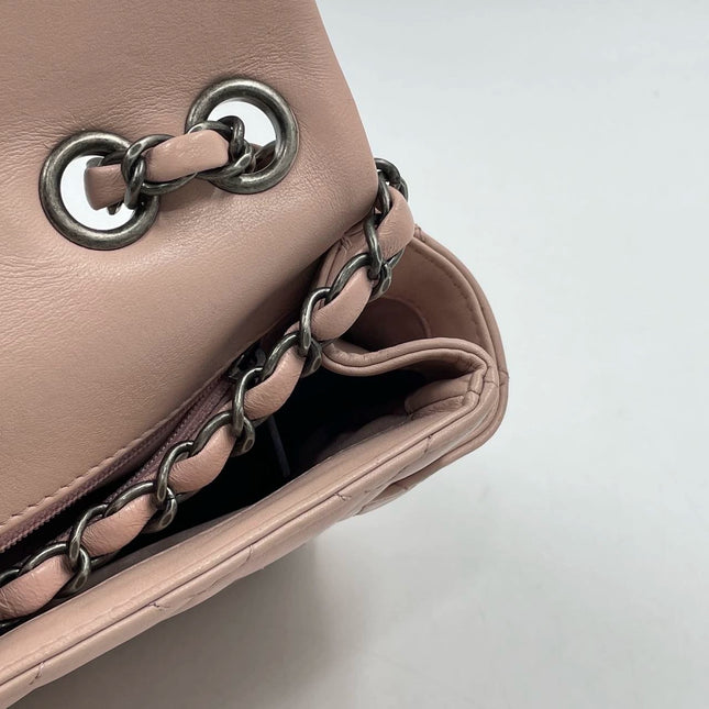 Sold Chanel Classic Flap 2014-2015 Pink Lambskin Leather Medium Shoulder Bag
