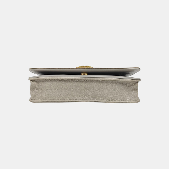 Chanel Wallet on Chain Boy Flap Grey Caviar Leather Gold Hardware 2018