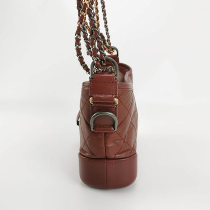 Sold Chanel Gabrielle Hobo 2018 Burgundy Leather Small Crossbody Bag