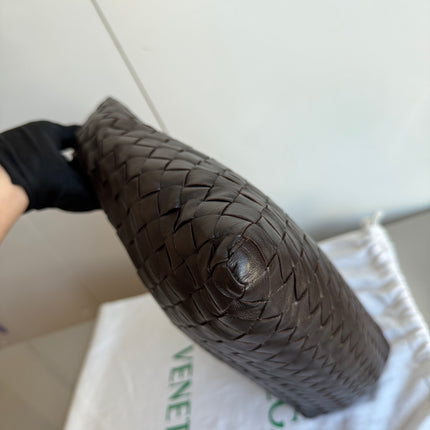 Bottega Veneta Hop Hobo Small Leather Chocolate Brown