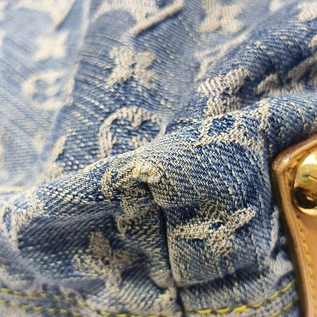 Louis Vuitton Monogram Blue Denim Baggy GM Large Shoulder Bag