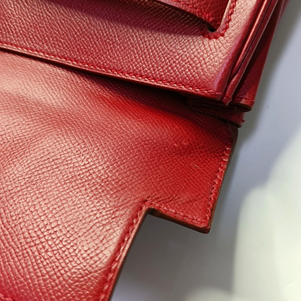 Hermes Kelly 32 Retourne Rouge Vif Red Epsom Leather Gold Hardware 1997