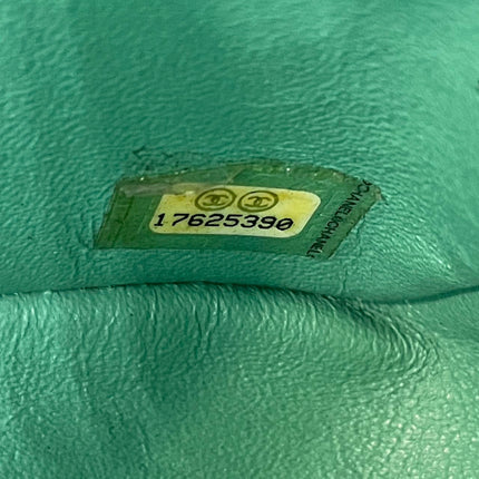 Chanel Classic Flap Rectangular Mini Green Patent Leather Silver HW