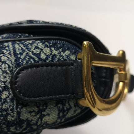 Sold Dior saddle bag Special Edition Peace and Love Denim Patchwork Embroidery