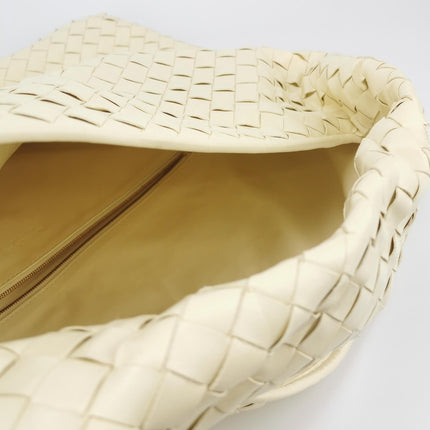 Bottega Veneta Hop Large Leather Pale Cream Yellow Hobo Bag