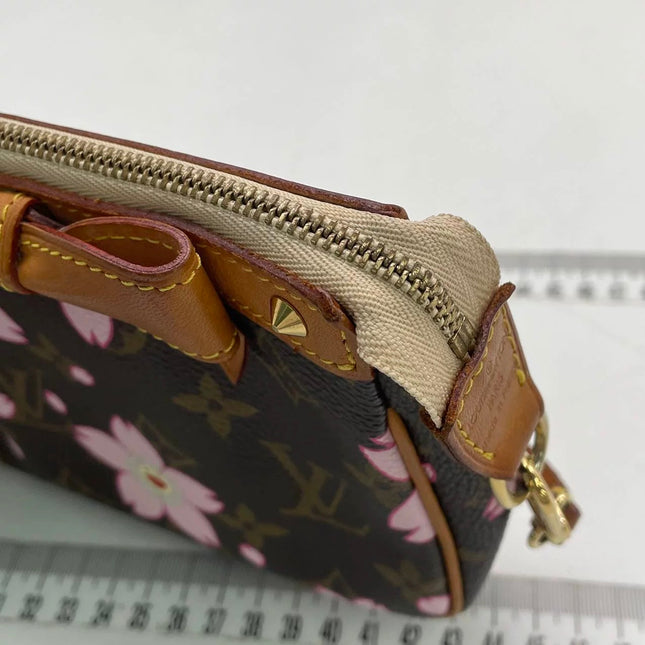Louis Vuitton x Takashi Murakami Cherry Blossom Pochette Accessoire Brown Monogram