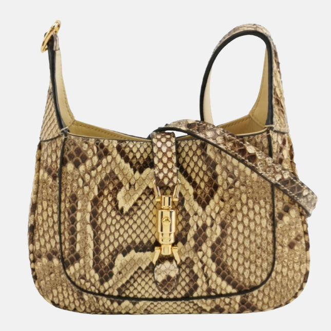 Gucci Jackie 1961 Mini Python-skin Leather Bag with Adjustable Strap Size Multicolor-Luxbags