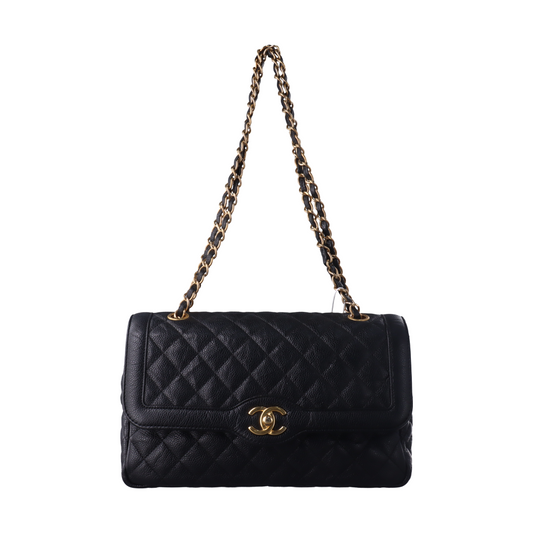 Chanel Classic Flap Vintage Black Caviar Leather with Gold Hardware-Luxbags