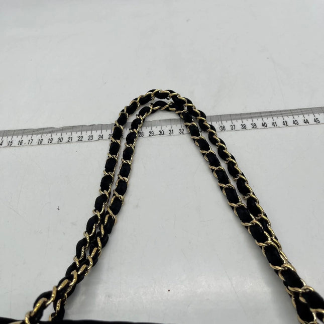 Chanel Classic Flap Medium Black Velvet Gold Hardware, 2014-2015