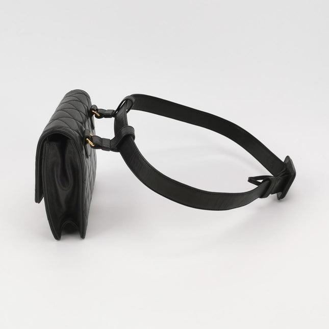 Chanel Vintage Belt Bag Mini Black Lambskin Leather Gold-tone Hardware