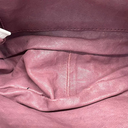 Fendi White Fur FF Logo Flap Shoulder Bag