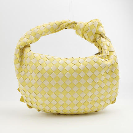 Bottega Veneta Teen Jodie Yellow White Checkered Intrecciato Leather