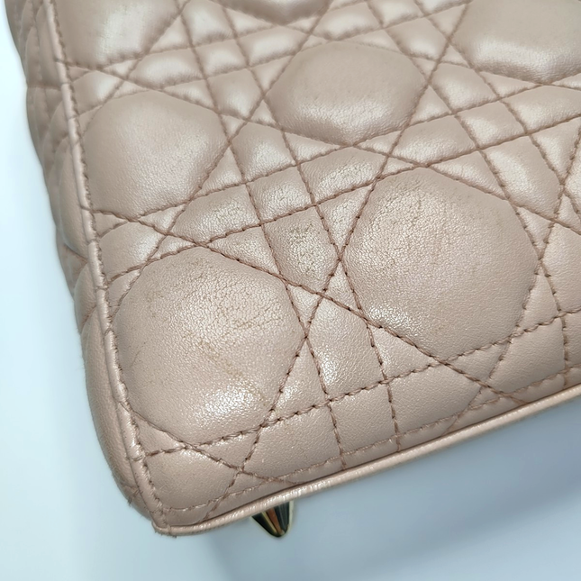 Lady Dior ABCdior Small Nude Pink Cannage Lambskin Handbag No Strap