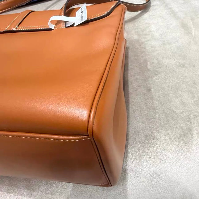 Celine Soft 16 Bag Medium Caramel Natural Tan Smooth Satin Calfskin Leather