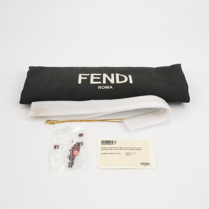 Fendi Nano Baguette Charm Red Sequins Satin Interior Chain Strap