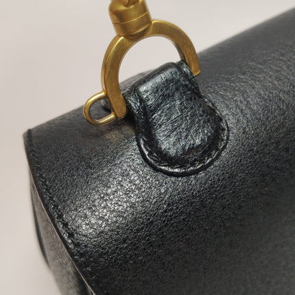 Gucci Bamboo 1947 Top Handle Bag Leather Medium Black