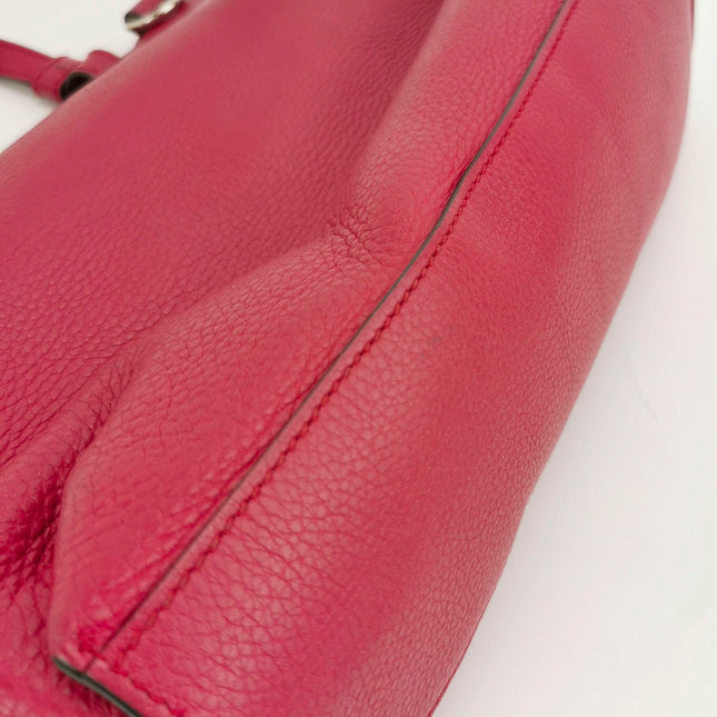 Sold Gucci Pink Leather Small Bamboo Daily Top Handle Bag