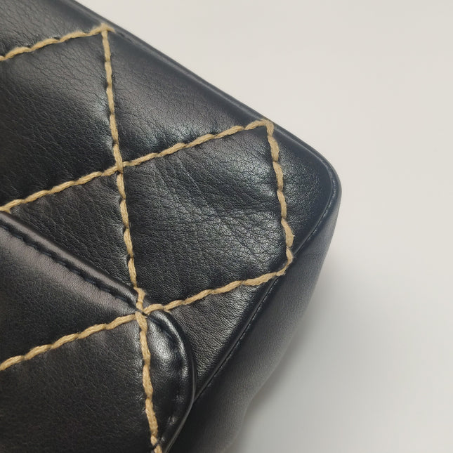 Chanel Wild Stitch Flap Black Leather with Stitching Detail 2000-2002