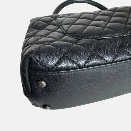 Chanel Coco Handle Medium Black Caviar Leather Silver Hardware, 2016