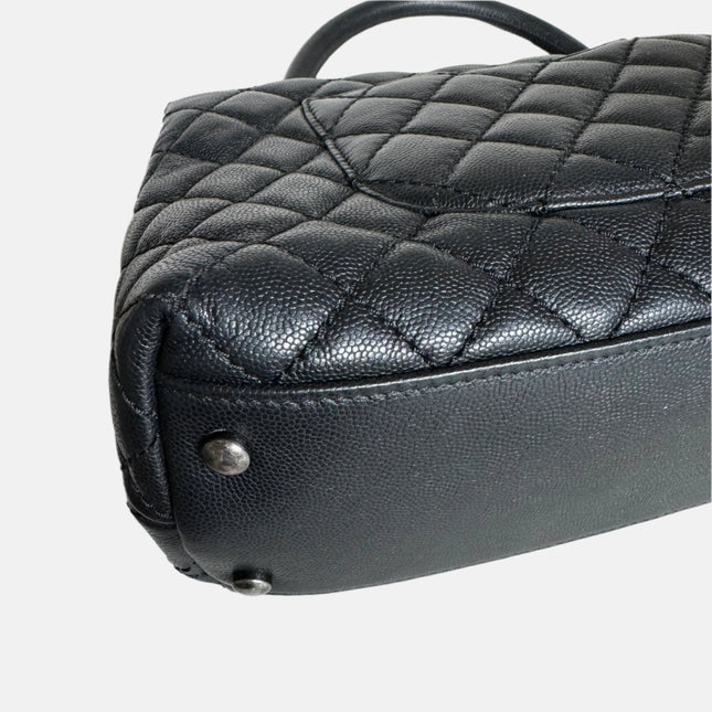 Chanel Coco Handle Medium Black Caviar Leather Silver Hardware, 2016