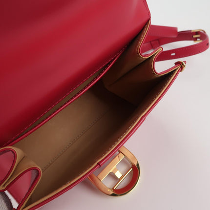 Delvaux Brilliant Mini Red Calfskin Leather Top Handle Crossbody Bag