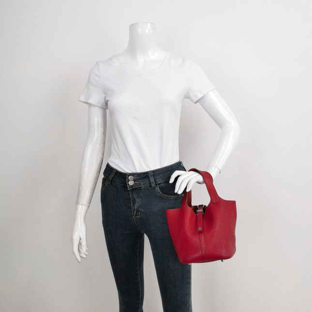 Sold Hermes Picotin 18 Red Calfskin Leather 2012 Box P Stamp
