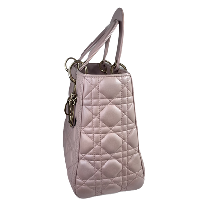 Sold Lady Dior Medium Bag Pink Cannage Leather