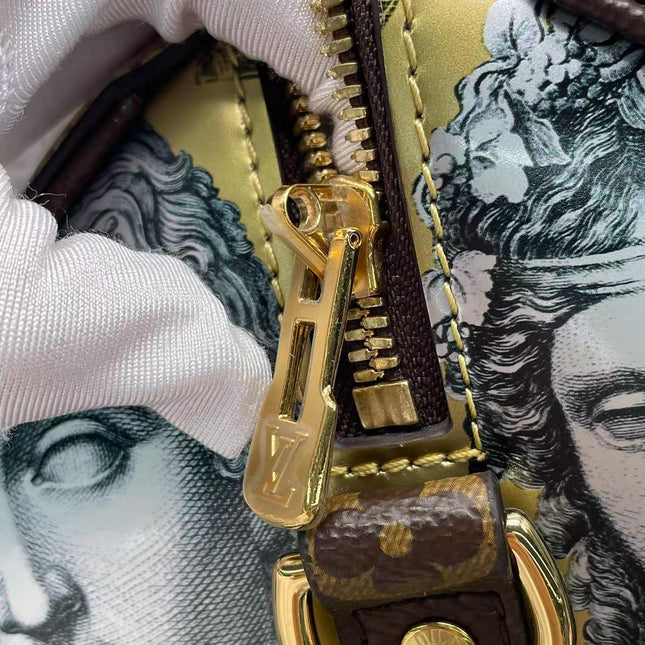 Louis Vuitton Speedy 25 Bandouliere Fornasetti Museum Gold