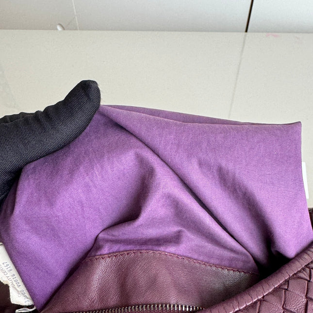 Sold Bottega Veneta Belly Hobo Intrecciato Burgundy Large 50cm