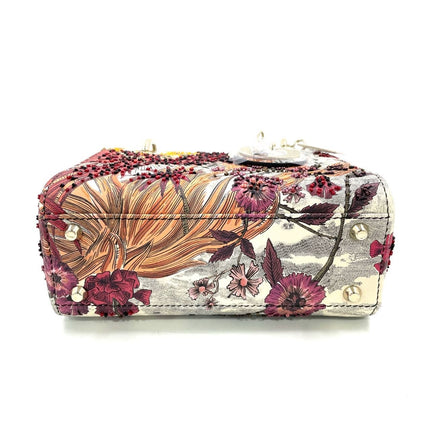 Lady Dior Mini Embroidered Phoenix Cloth Multicolor Handbag