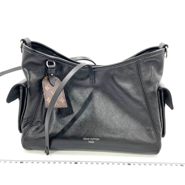 Louis Vuitton CarryAll Cargo Vibe PM Small Lambskin Leather So Black Shoulder Bag