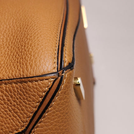 Loewe Puzzle Medium Brown Leather with Embroidered Multicolor Strap