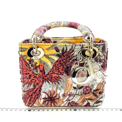 Lady Dior Mini Embroidered Phoenix Cloth Multicolor Handbag