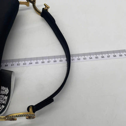 Dior Saddle Mini Silk Handbag Black with crystals