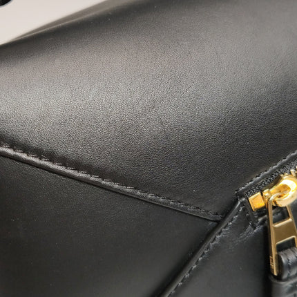 Loewe x Suna Fujita Lemur Puzzle Edge Small Black Leather Crossbody Bag