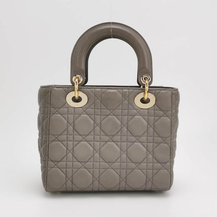 Lady Dior ABCdior 2017 Grey Cannage Lambskin Leather Handbag