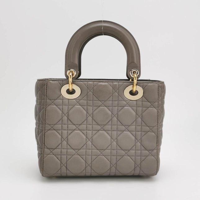 Lady Dior ABCdior 2017 Grey Cannage Lambskin Leather Handbag