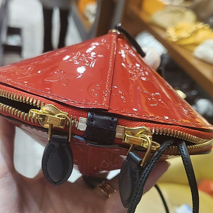 Louis Vuitton Toupie Red Patent Leather Crossbody Bag