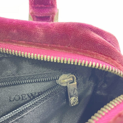Loewe Amazona 19 Mini Handbag in Purple Velvet with Crystal Logo