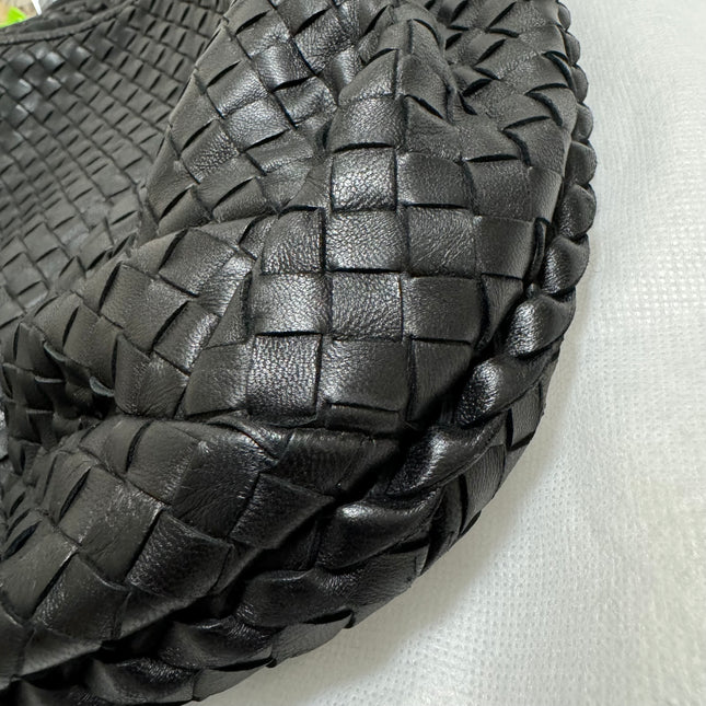 Sold Bottega Veneta Belly Hobo Intrecciato Leather Black Large 52cm