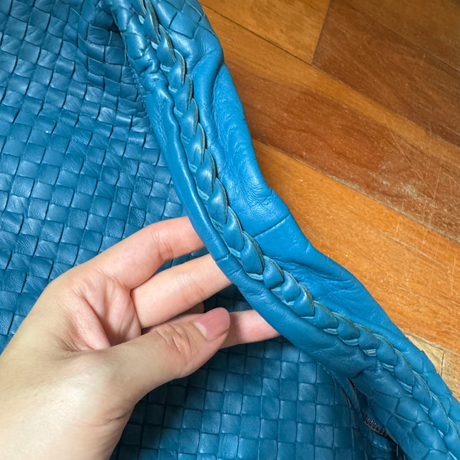 Bottega Veneta Veneta Hobo Blue Navy Intreciatto Leather Bag Large 47cm