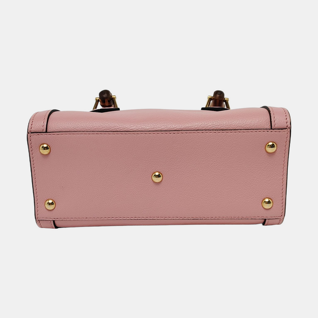 Gucci Diana Mini Pink Leather Bag Bamboo Handle 2022