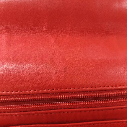 Sold Chanel Classic Flap 2009 Maxi Red Lambskin Leather Gold-tone Hardware