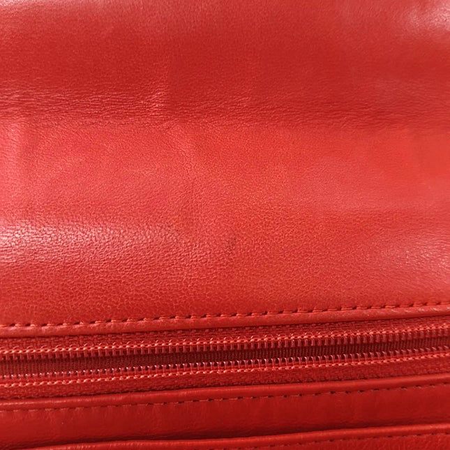 Sold Chanel Classic Flap 2009 Maxi Red Lambskin Leather Gold-tone Hardware
