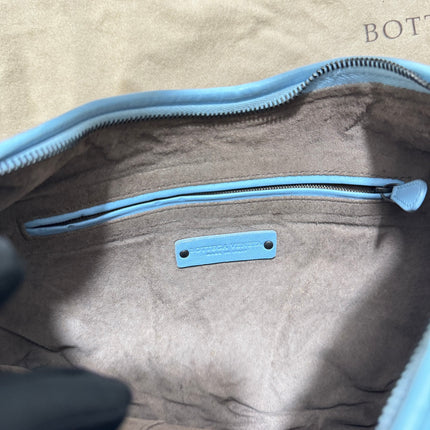 Sold Bottega Veneta Veneta Hobo Medium Baby Blue Intrecciato Leather Bag 43cm