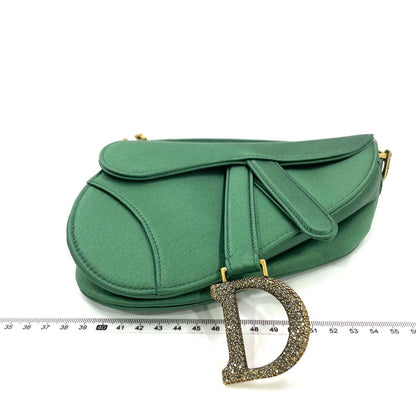 Dior Saddle Mini 2019 Silk Emerald Green with crystals